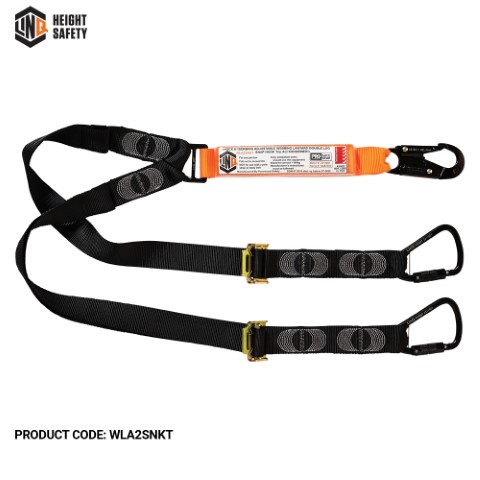 LINQ WEBBING LANYARD ADJUST DBL LEG 1 X SNAP HOOK 2 X TA KARABINER